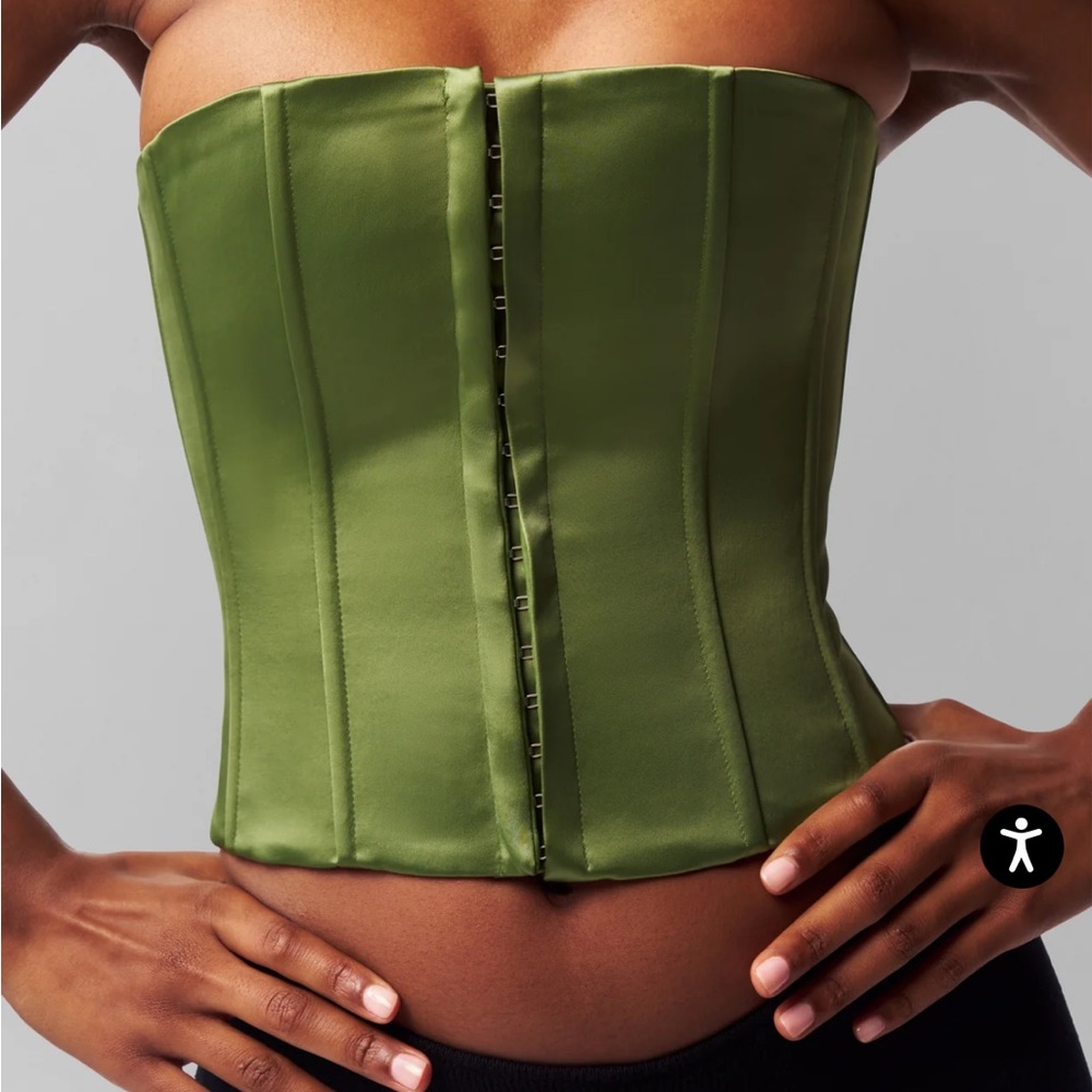 Danielle Guizio Green Corset Top